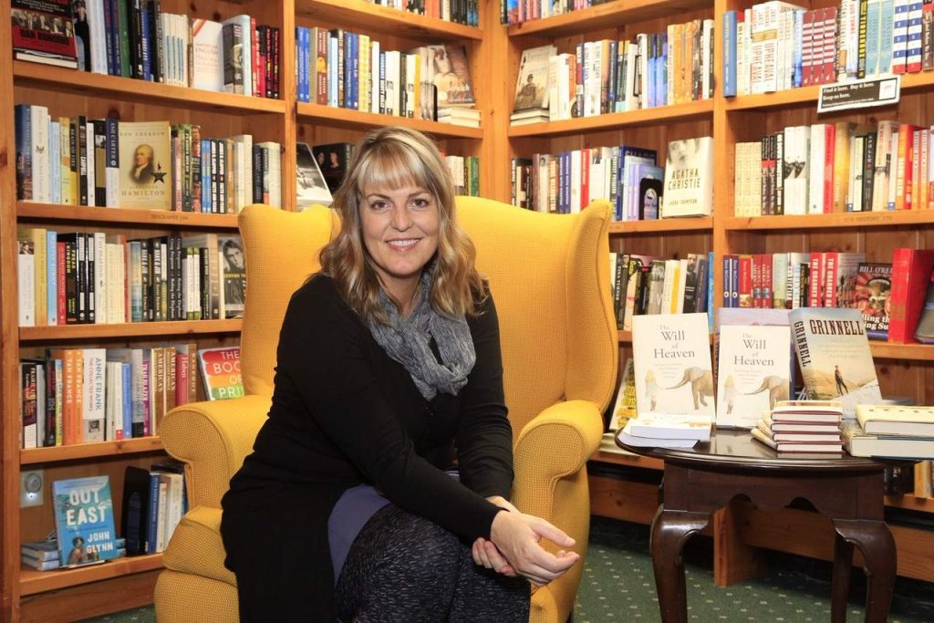 Author Debbie Ethell at a bookstore event with her breakout memoir series, a true story of recovery and elephant conservation.