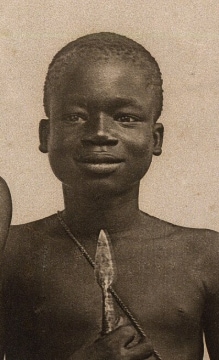 Historical image of captured slave Ota Benga who was put on display at the Bronx Zoo in the ape exhibit in 1907.
