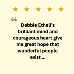 Quote from BookLife Prize 2020 praising the exemplary prose of The Will of Heaven by Debbie Ethell.