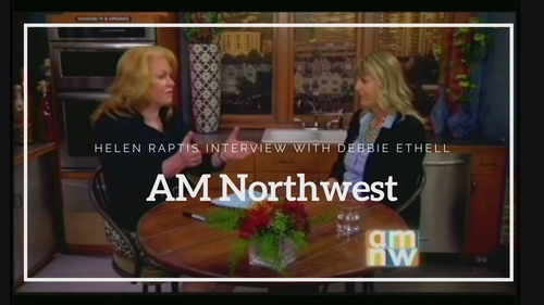 Debbie Ethell being interview on the set of AM Northwest by Helen Raptis.
