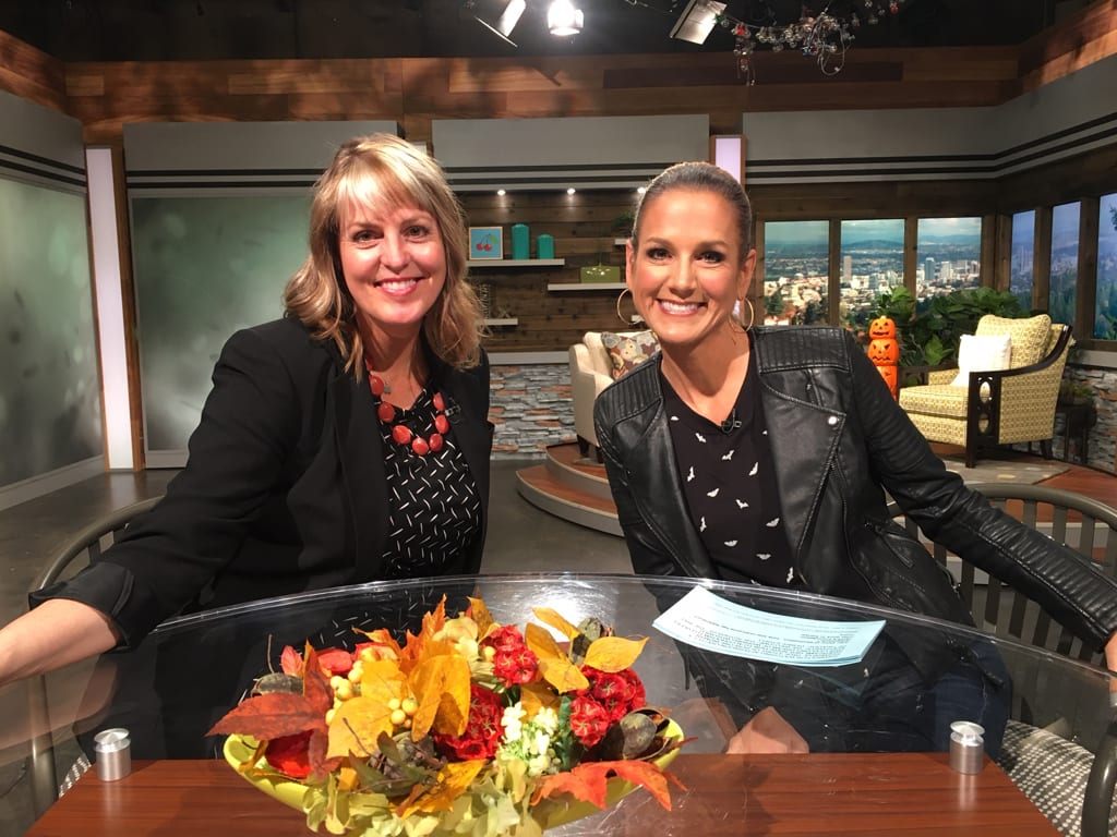 Debbie Ethell being interviewed on the set of "Afternoon Live" with Kara Mack.